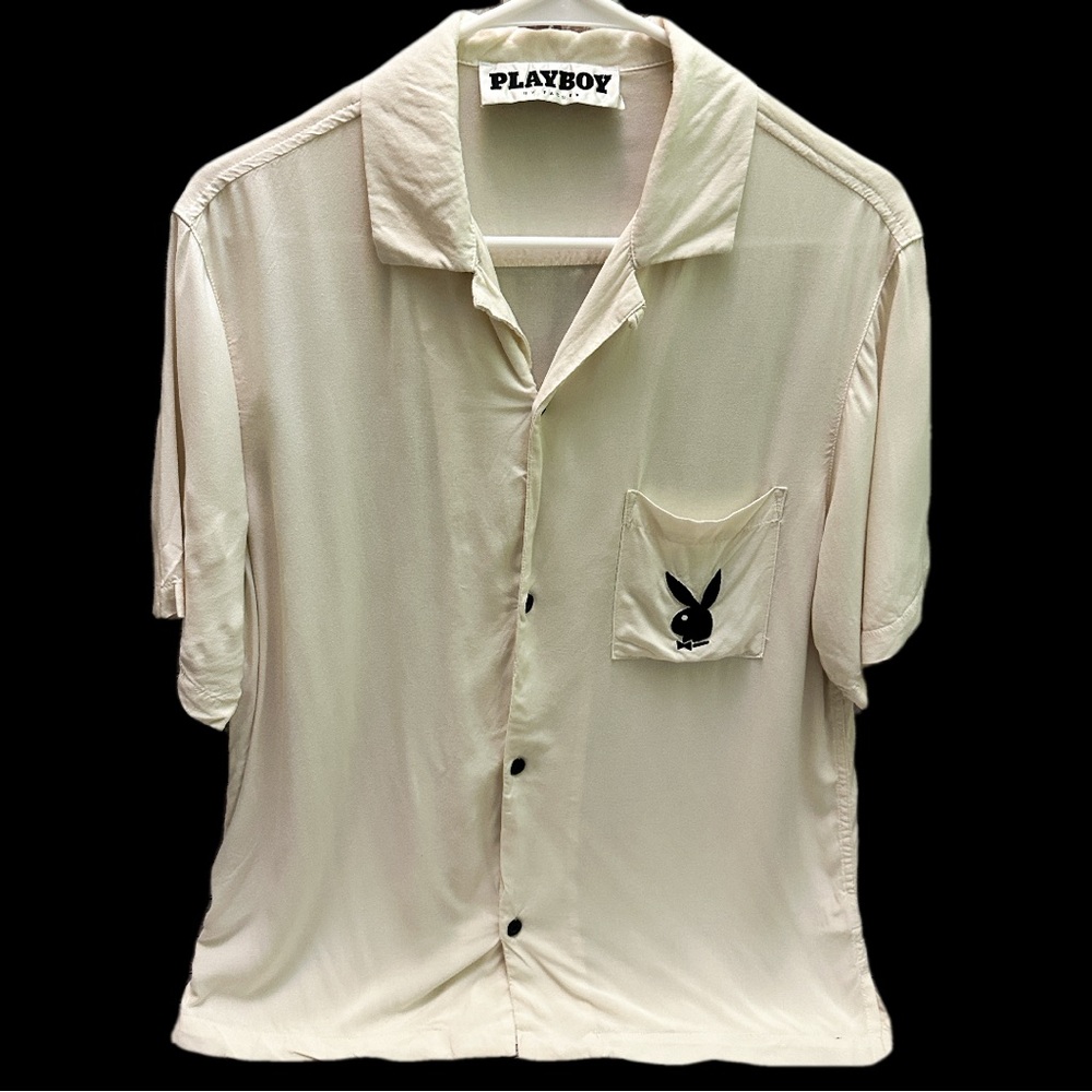 PLAYBOY Off-White Men's Button Down Shirt S